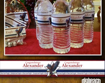 Eagle Scout Court of Honor Water Bottle Label: Banded Eagle Star - Digital File
