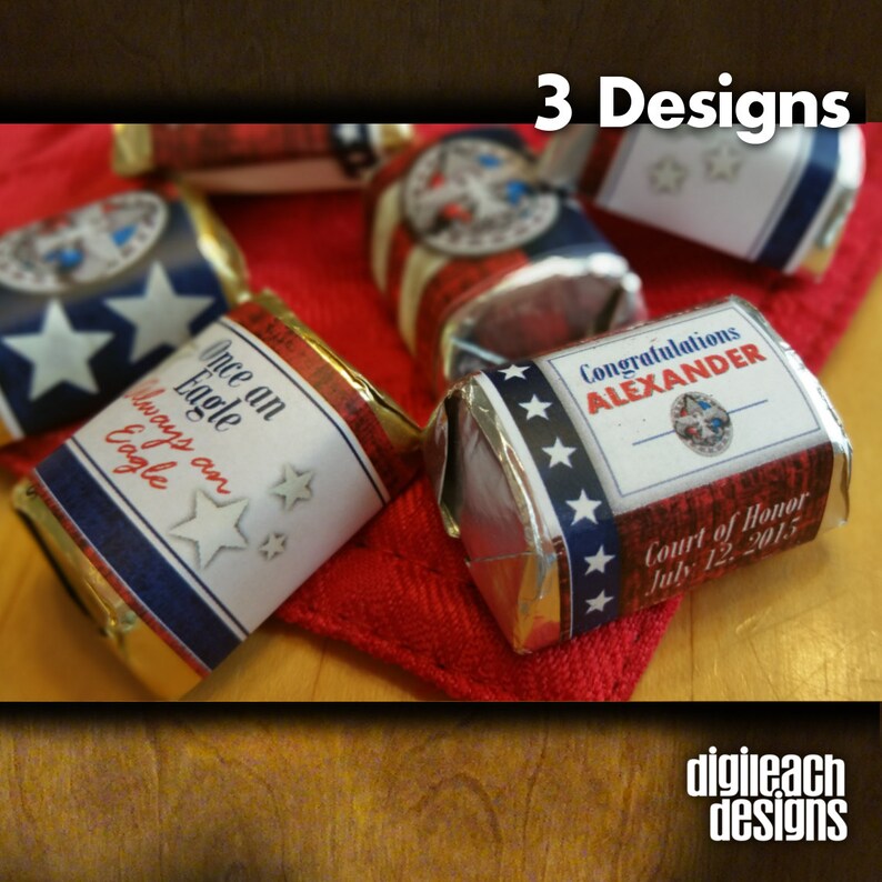 Flag White Eagle Scout Court of Honor Candy Wrapper Digital File