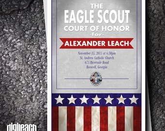 Eagle Scout Court of Honor Program Cover: Flag - Digital File