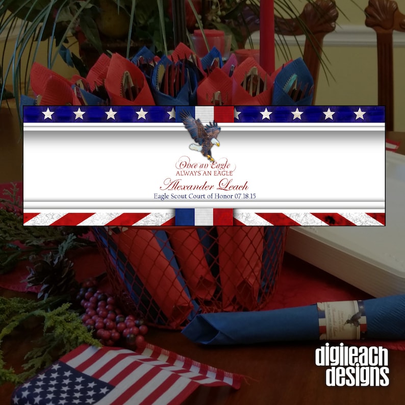 Eagle Scout Court of Honor Printable Napkin Ring Wraps Always Etsy