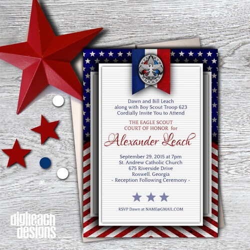 Custom Eagle Scout Court of Honor Invitation Announcement Etsy
