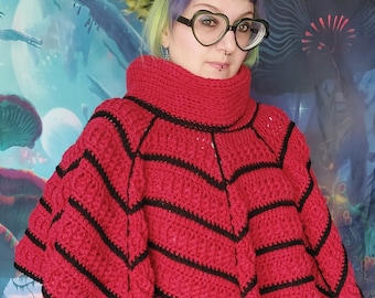 Strange and unusual poncho crochet pattern- Digital PDF download only