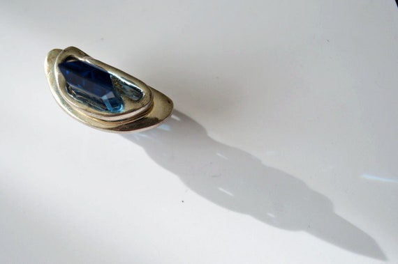 Contemporary Sterling Silver & Blue Crystal Penda… - image 2