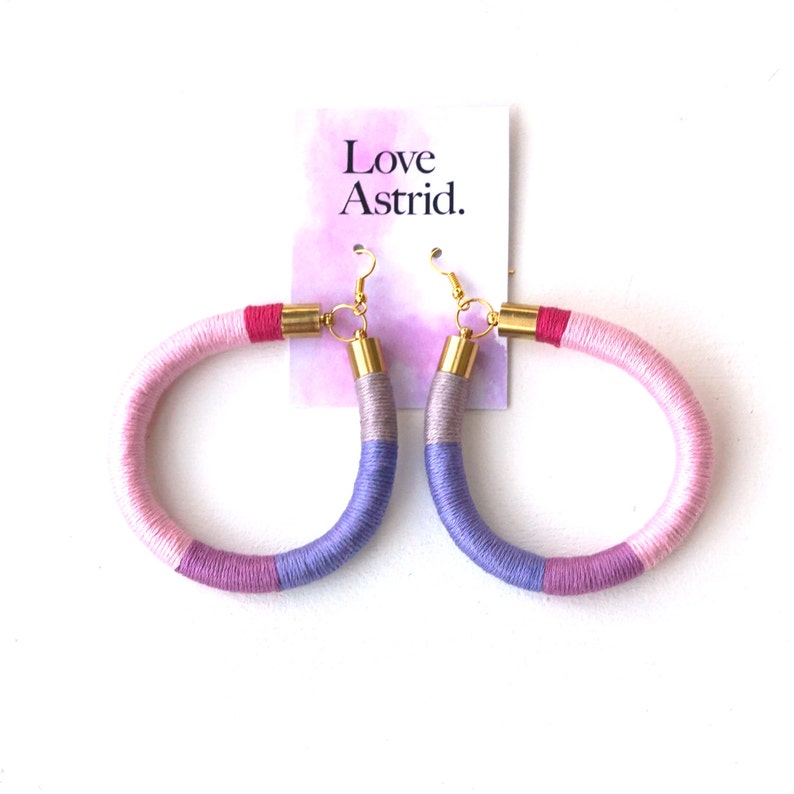 Ombre Pink Maxi Hoop Earrings Statement Earrings for Tres Chic Look Maxi Earrings Gift For Her Darling Bohemian Festival Earrings SALT