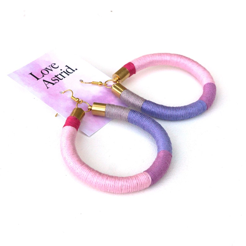 Ombre Pink Maxi Hoop Earrings Statement Earrings for Tres Chic Look Maxi Earrings Gift For Her Darling Bohemian Festival Earrings SALT
