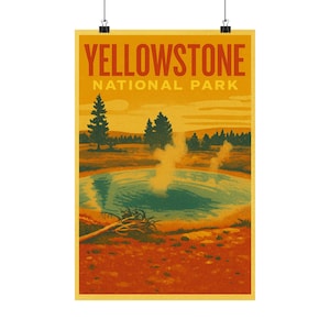 Yellowstone National Park Matte Vertical Posters, Vintage Travel Decor, Wall Art, Home Aesthetic, Nature Photography, Gift Idea