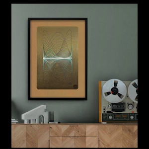 Gold Synchro - Sound Inspired Abstract Print - Screenprint process - Mid Century / Retro Style / Modern Op Art / Minimalist / Architecture