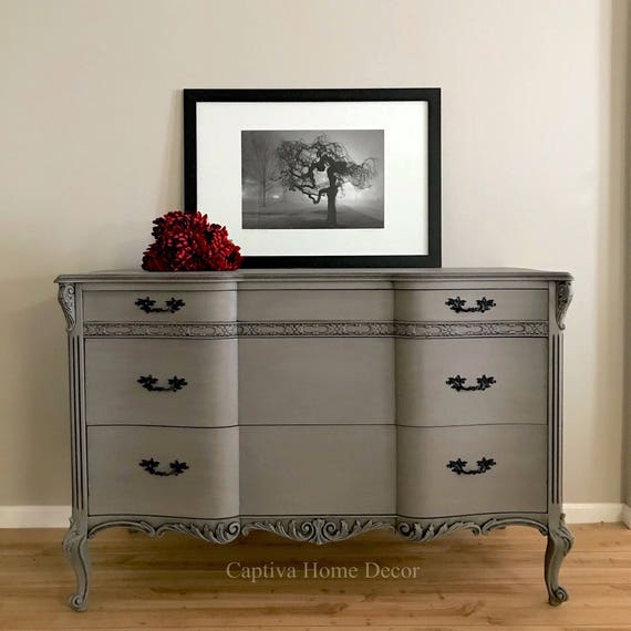 Sold 1930 S French Provincial Grey Dresser Original Etsy