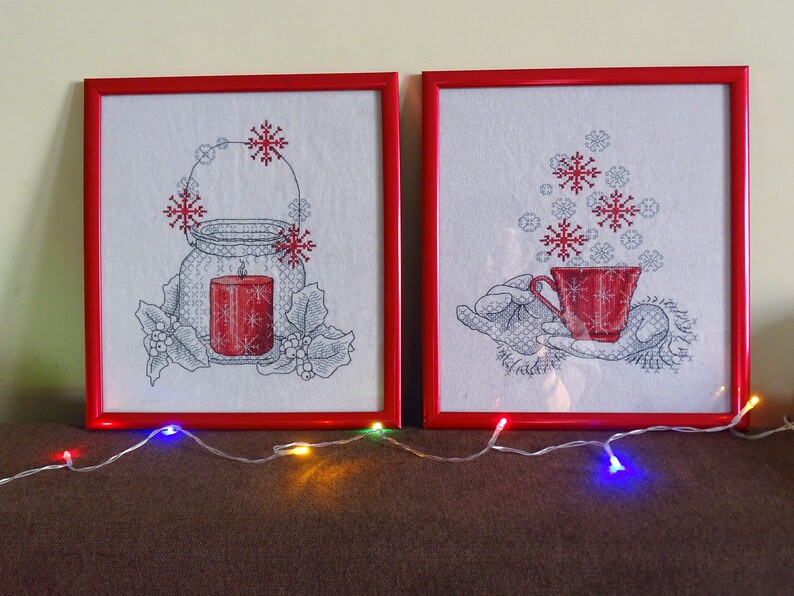 Noel Embroidery Christmas Cross Stitch Winter Home Decor Embroidered Pictures
