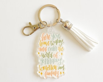 Disneyland Here you Leave Today Keychain- Disneyland Keychain, Disney Keychain, Disneyland Welcome plague