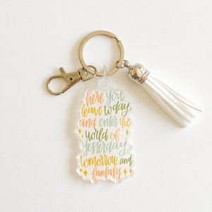 Disneyland Here you Leave Today Keychain- Disneyland Keychain, Disney Keychain, Disneyland Welcome plague