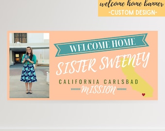 Custom Made Welcome Home Banner DIGITAL FILE- Missionary Banner, Lds Mission, LDS, Lds Missionary banner, Called to Serve