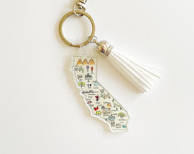 Resin Wildflower California Keychain Etsy