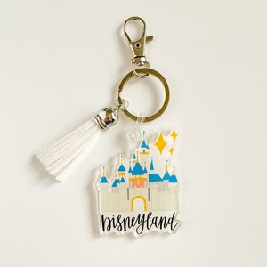 Disneyland Castle Keychain+ FREE SHIPPING, Disney Keychain, Disneyland Castle Illustration, Disneyland Castle Keychain, Acrylic Keychain