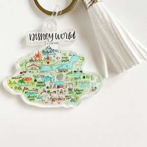 Disney World Map Keychain FREE SHIPPING, Disneyworld Keychain, Disney Keychain, Galaxys Edge, Star Wars Keychain, Keychain, Disneyworld image 2