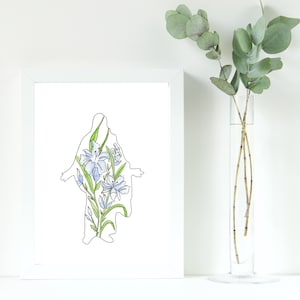 Floral Christus Digital Print+ FREE SHIPPING Christ, Christ Painting, Christ Watercolor, LDS Painting, Lillies, Bible