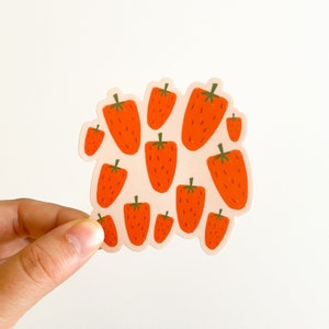 Pink Strawberries Sticker+ FREE SHIPPING, Strawberry Sticker, Summer Waterbottle Sticker, Strawberry Summer Sticker