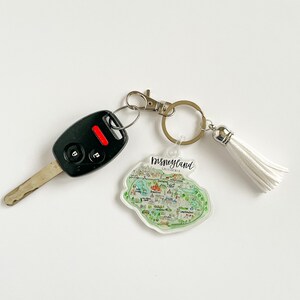 Disneyland Map Acrylic Keychain+ FREE SHIPPING, Disneyland Map ...