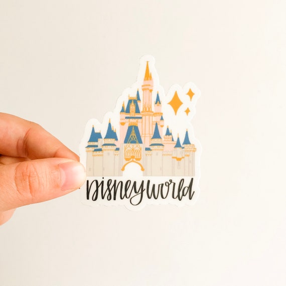 Disney World Castle Sticker+ FREE SHIPPING, Disney Waterproof Sticker,  Disney World Castle Illustration, Disney World Sticker