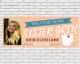 Custom Made Welcome Home Banner Digital File- Missionary Banner, Lds Mission, LDS, Lds Missionary banner, Called to Serve