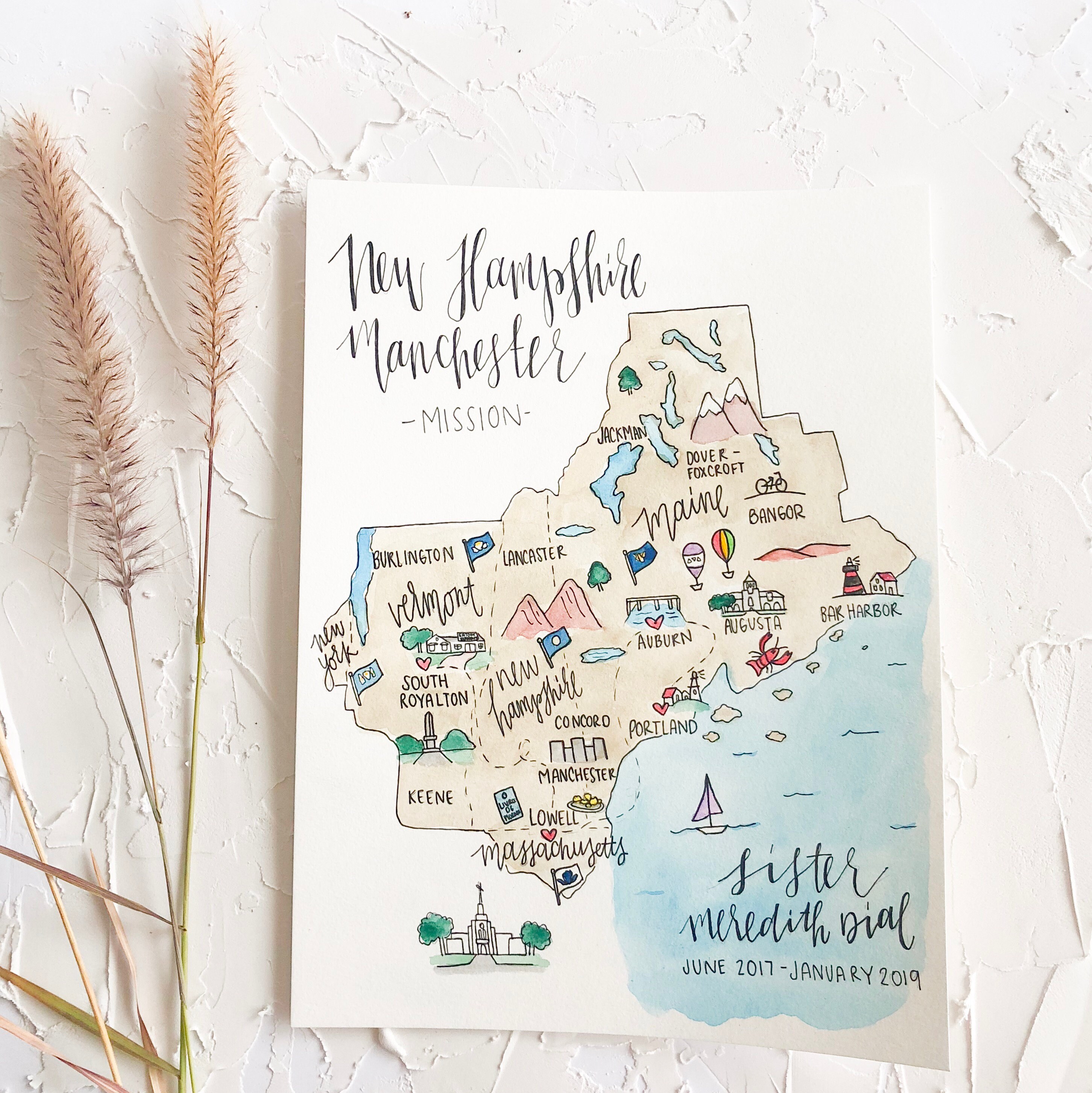 Custom Areas LDS Mission Map Free Ship Sister Missionary | Etsy