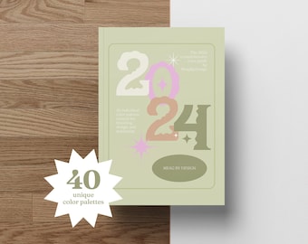 40 individuella färgpaletter • Färgguider för varumärkesbyggande, marknadsföring, design, sociala medier, logotyper, webbplats