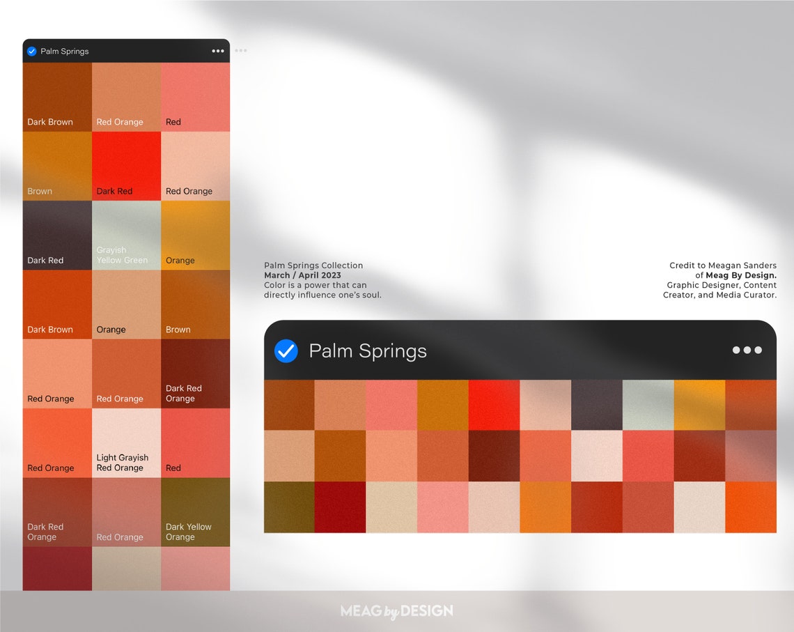 Palm Springs Procreate Color Palette, Warm Vibrant Tones (digital ...