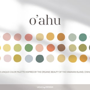 O&#39;ahu Color Palette; Nature and Earth Tones Procreate Color Palette for Branding, Design, and Digital Artwork