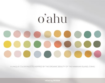 O'ahu-Farbpalette; Natur- und Erdtöne produzieren Farbpalette für Branding, Design und digitale Kunstwerke