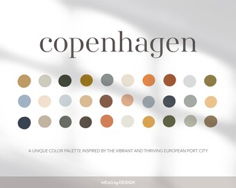 Copenhagen Procreate färgpalett, europeisk design (digital nedladdning)