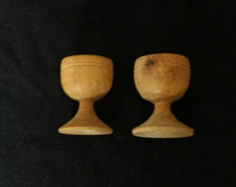 Vintage Handcarved Mini Treenware Cups