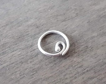 Argentium small hoop silver 935 earring for tragus, daith, rook, forward helix, conch hoop, cartilage jewelry in solid silver