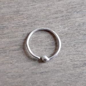 Fine silver earring for piercing, 20 18 16 14 gauge hoop for helix, rook, daith, conch, tragus, antitragus, cartilage, silver 999 earring
