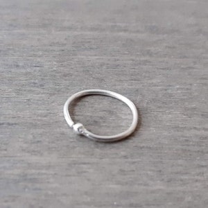 Conch hoop in 20, 18, 16, 14 gauge, 0.8, 1, 1.2 mm silver 935 hoop earring for tragus, daith, helix piercings, Argentium earring