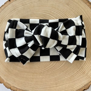 Checkered Flag Headband, Chunky Baby Headwrap, Baby Girl Headband, Chunky Headband, Newborn Headband, Race Day Headband image 9