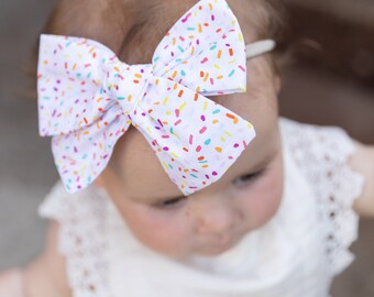 Birthday Hair Bows, Sprinkles Hair Bow, First Birthday Bow