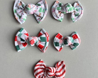 Christmas Knotted Hair Bows, Fall Hair Bows, Newborn Bows, Baby Girl Headband, Pigtail Hair Bows, Baby Bow, Chunky Knot Bow