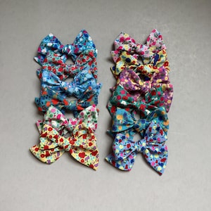 Floral Princess Hair Bows: Toddler School Girl Clips