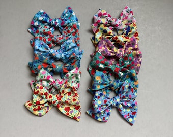 Floral Princess Hair Bows: Toddler School Girl Clips