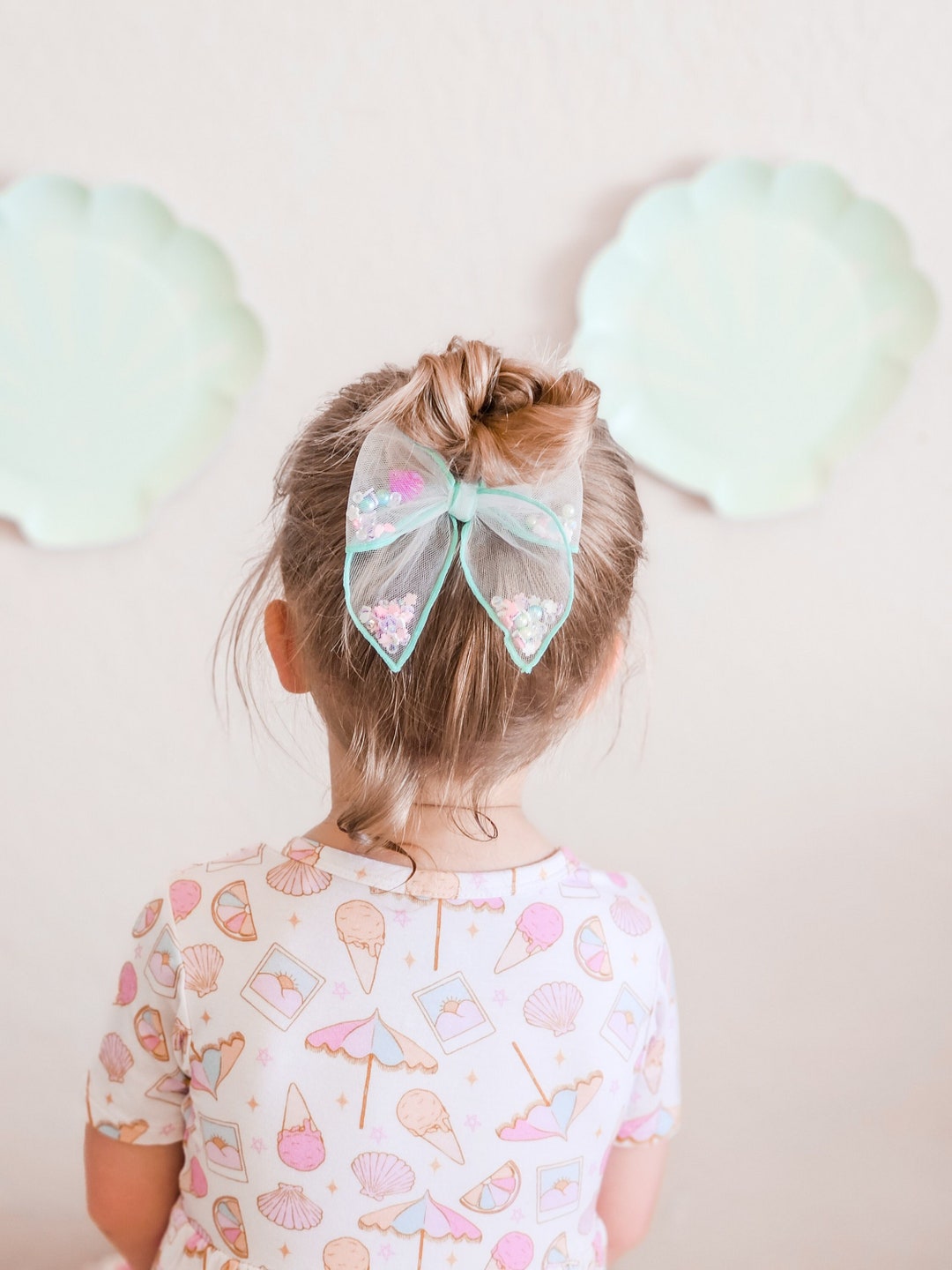 Mermaid Shaker Bow Shaker Hair Bows Summer Hair Bows Etsy