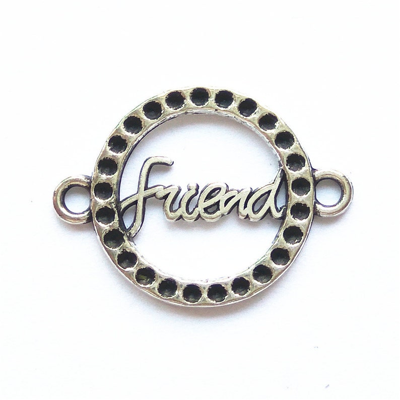 10pcs 24x18mm Letter Friend Charms Jewelry Necklace Making Pendants Accessories LJ