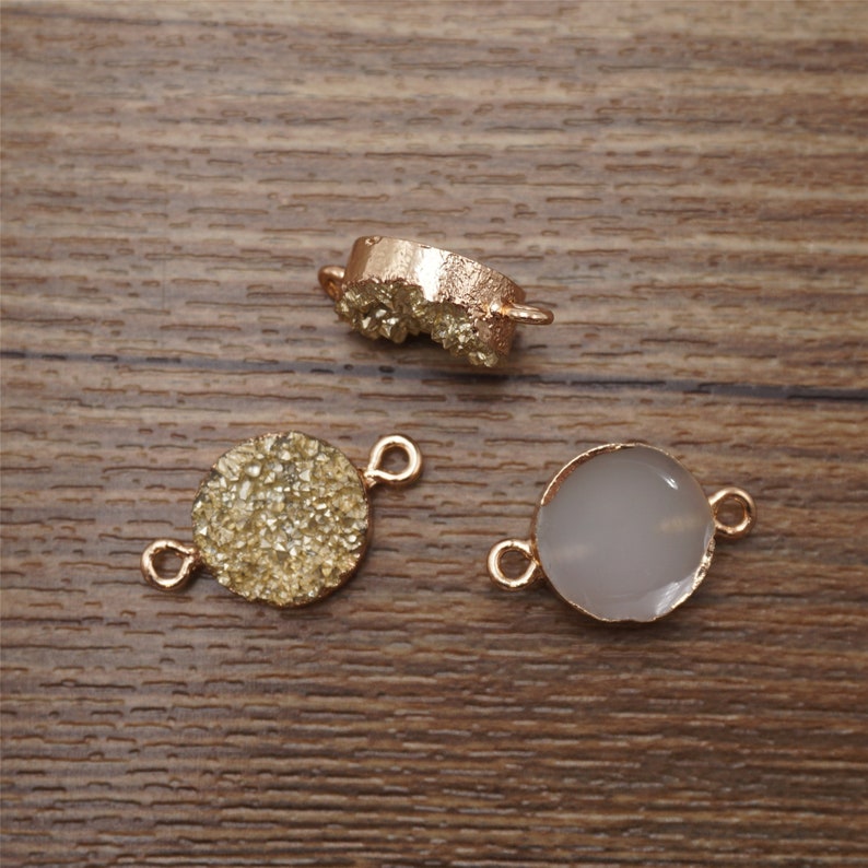 Craft Supplies & Tools 30pcs 13x9mm Gold Framed Resin White Round Druzy Drusy Charm Pendants D199A