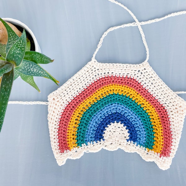 Rainbow Arch Crochet Halter Top