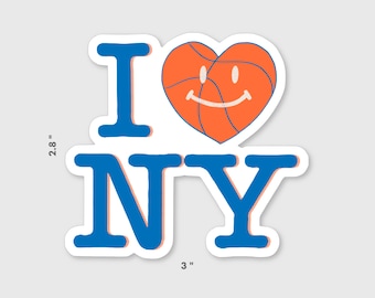 Jag älskar NYC basketklistermärke