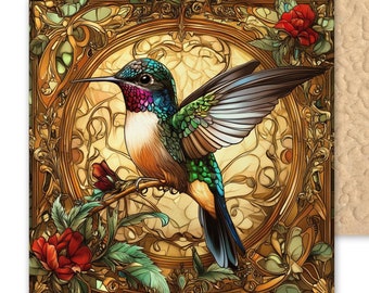 Art Nouveau Stained Glass Lampアルフォンスミュシャ Alphonse Mucha - Topaz.1x Stained Glass and 1x Printing on