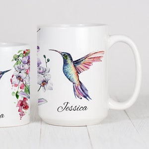 Hummingbird Mug Personalized, Hummingbird Coffee Mug, Hummingbird Cup, Hummingbird Coffee Cup, Watercolor Hummingbird, Hummingbird Lover