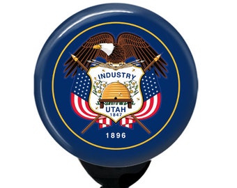Utah State Flag Badge Reel ID Card Retractable Custom Flag Badge Holder
