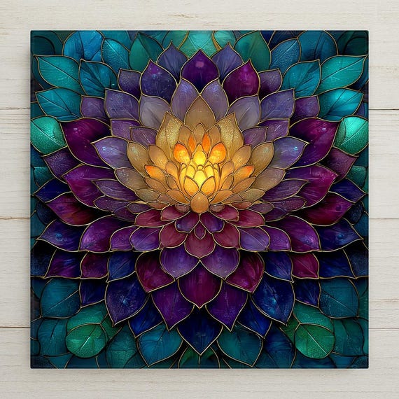 Dark Dahlia Wall Art Ceramic Tile Gothic Floral Gift Deep Purple Decor Dramatic Art Dahlia Lover Gift Tile