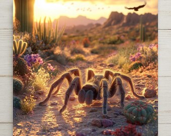 Tarantula Wall Art Ceramic Tile Desert Decor Gift Spider Lover Gift Southwest Arizona Art Nature Tile