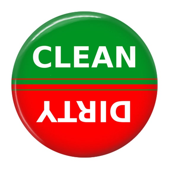 Clean Dirty Dishwasher Magnet Sign Indicator Green Red